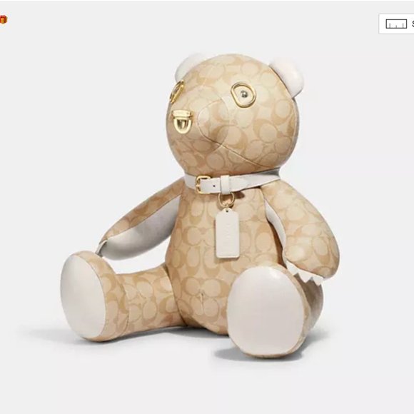 NWT Coach Collectible Large Teddy Bear In Signature Canvas - Picture 10 of 14